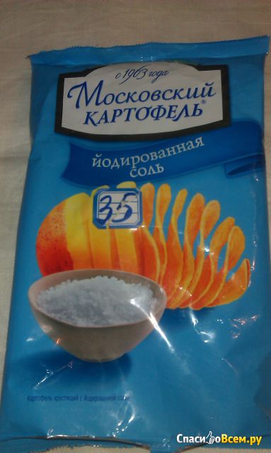 Чипсы "Московский картофель" йодированная соль