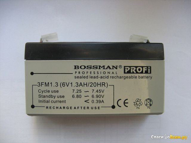 Аккумулятор Bossman Professional "Profi" Sealed Lead-Acid Rechargeable Battery