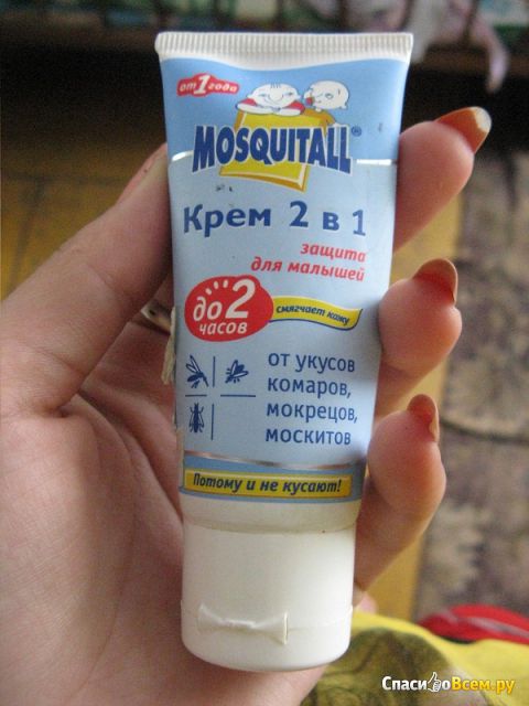 Крем "Mosquitall" 2 в 1 от 1 года от укусов комаров, мокрецов, москитов