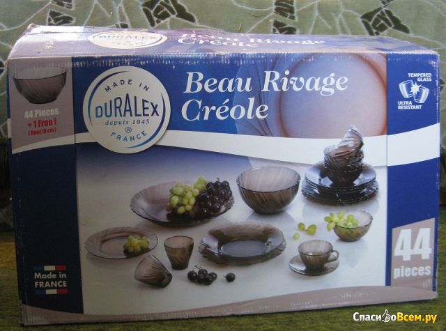 Набор посуды Duralex "Beau Rivage Creole" 44+1 Pieces