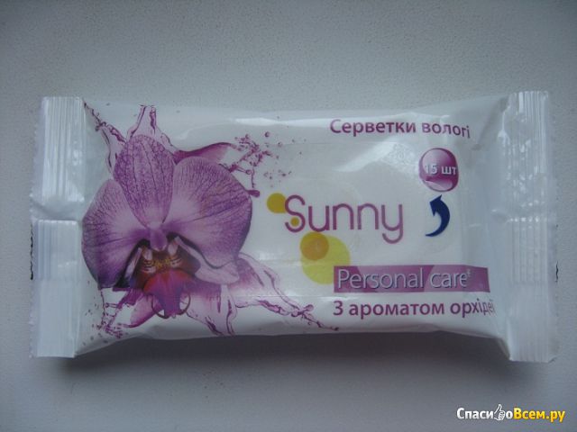Влажные салфетки Sunny "Personal Care" с ароматом орхидеи