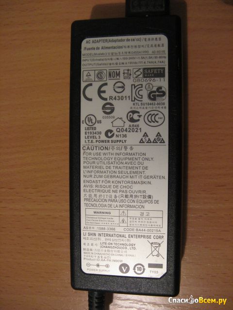 Адаптер питания для ноутбуков Samsung 0455A1990 AD-9019S AC Adapter