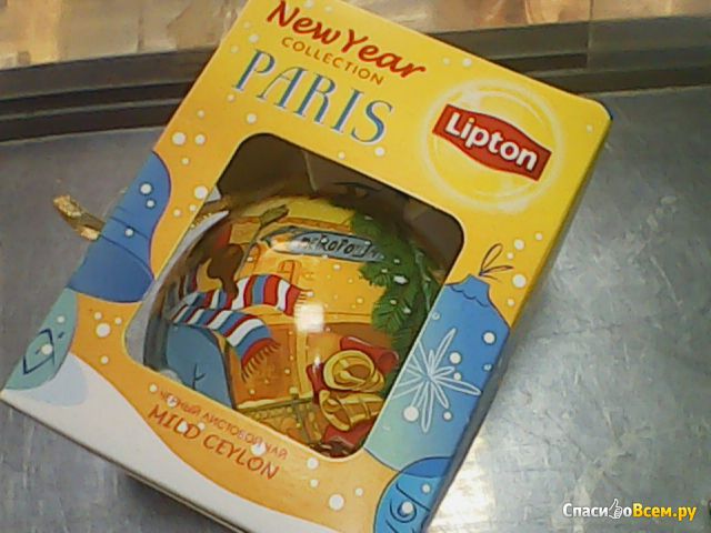 Набор чая "Lipton" New Year Collection Paris Новогодний шарик с листовым чаем