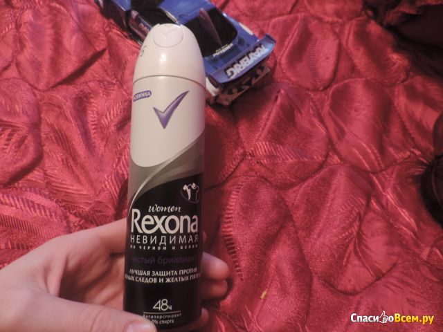 Антиперспирант  Rexona "Чистый брилиант" невидимая на черном и белом