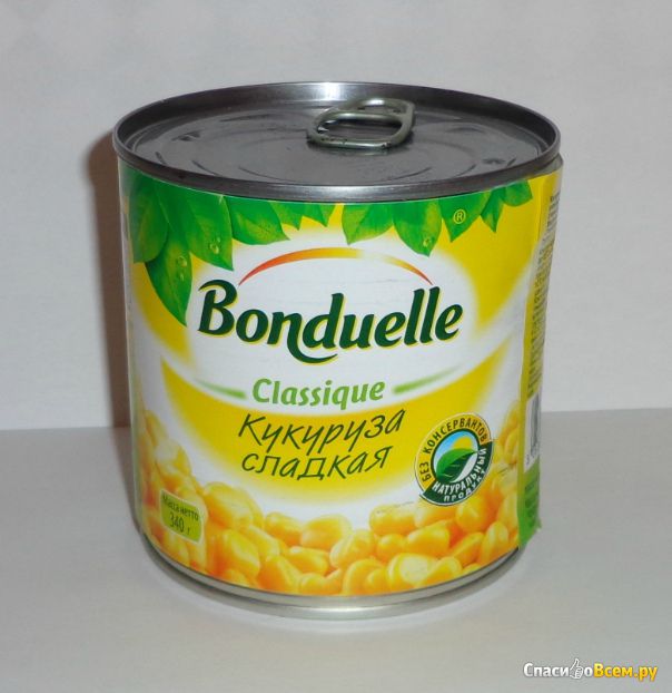Кукуруза сладкая консервированная в зернах "Bonduelle"