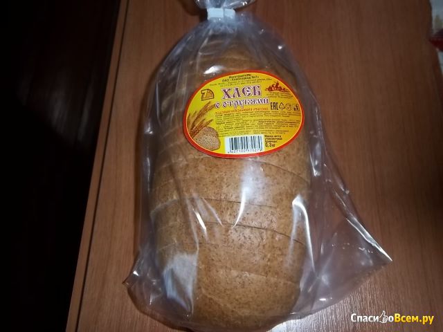 Хлеб с отрубями подовый нарезанный в упаковке Хлебозавод №7