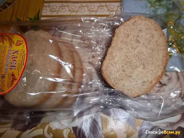 Хлеб с отрубями подовый нарезанный в упаковке Хлебозавод №7