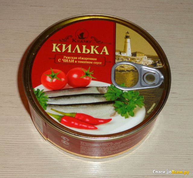 Килька рижская обжаренная с чили в томатном соусе "Keano"