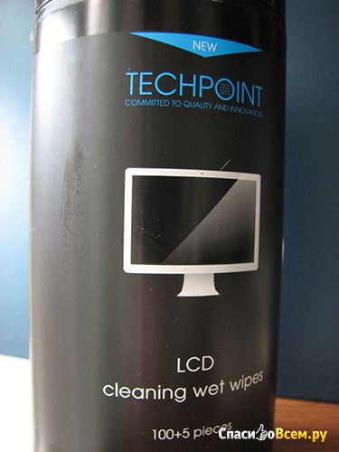 Влажные салфетки Techpoint для ЖК и LCD экранов с антистатическим эффектом