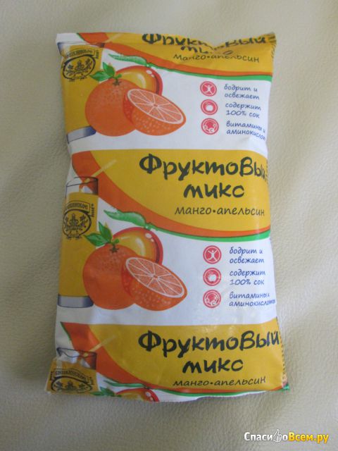 Напиток сывороточный пастеризованный "Фруктовый микс" Манго-апельсин