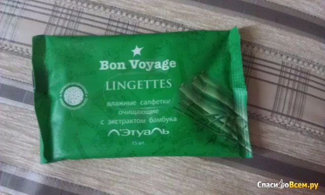 Влажные очищающие салфетки Л'Этуаль Bon Voyage lingettes с экстрактом бамбука