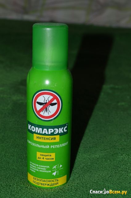 Аэрозольный реппелент "Комарэкс" Интенсив защита до 4 часов от укусов комаров, мошки, слепней