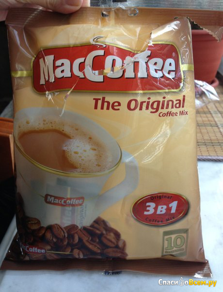 Напиток кофейный растворимый MacСoffee 3 в 1 в пакетиках The original