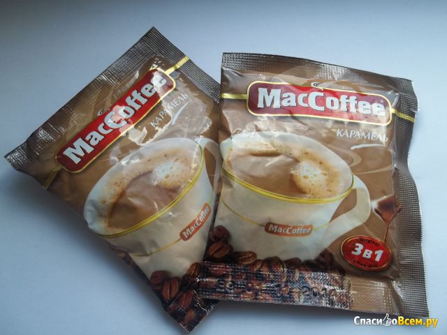 Напиток кофейный растворимый MacCoffee 3 в 1 с ароматом карамель
