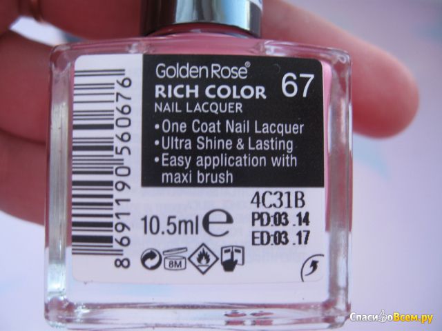 Лак для ногтей от Golden Rose Rich color №67