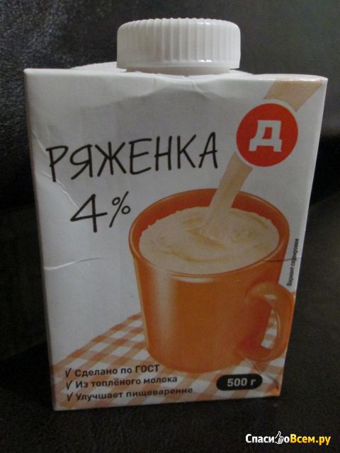 Ряженка "Дикси" 4%