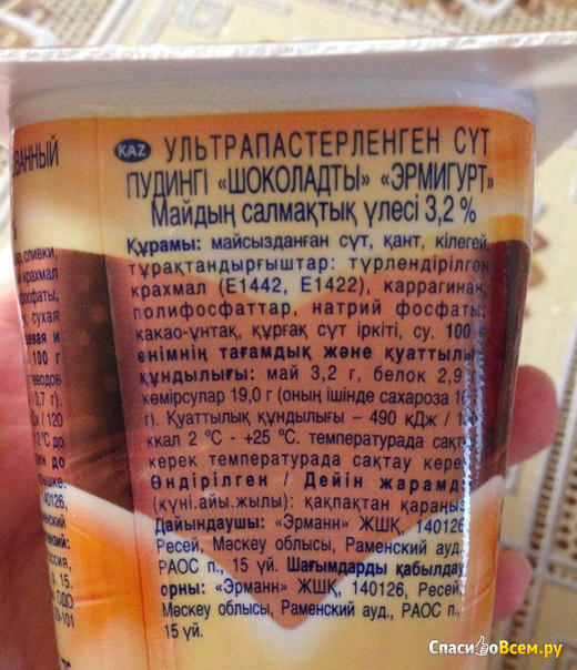 Шоколадный молочный пудинг "Эрмигурт" Ehrmann 3,2%