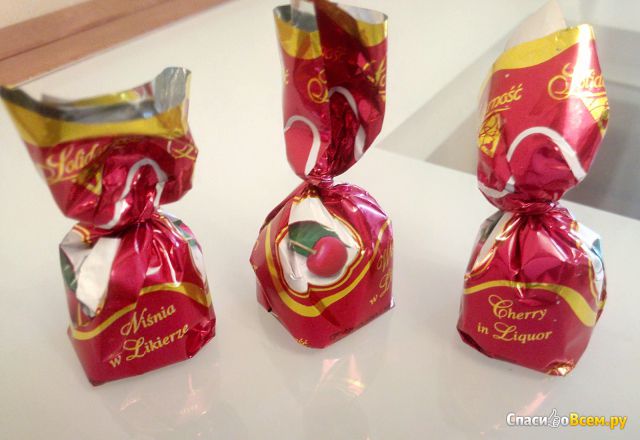 Конфеты шоколадные "Вишня в ликёре" Solidarnosc