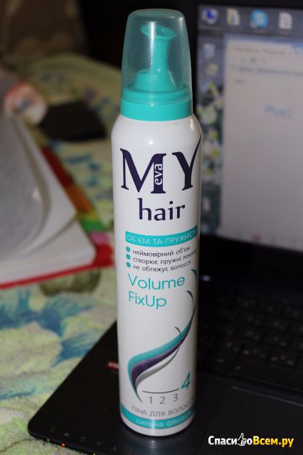 Пена для волос Eva My Hair Volume FixUp "Объем и упругость" сильная фиксация