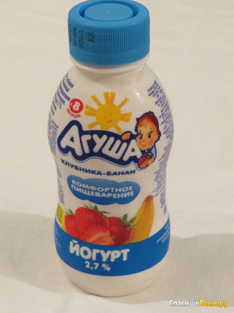 Питьевой йогурт "Агуша" клубника-банан 2,7%
