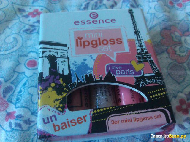 Мини-блески для губ Essence Mini lipgloss set I love Paris