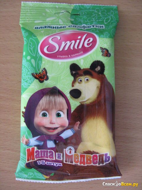 Влажные салфетки Smile "Маша и Медведь"