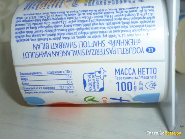 Йогурт Campina Нежный с соком персика 1,2%