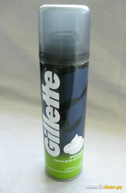 Пена для бритья Gillette С ароматом лимона и лайма