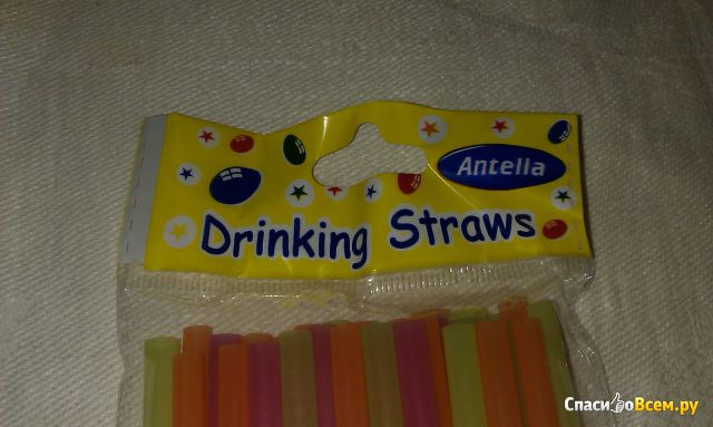 Трубочки для напитков Drinking Straws «Соломка неоновая» Antella