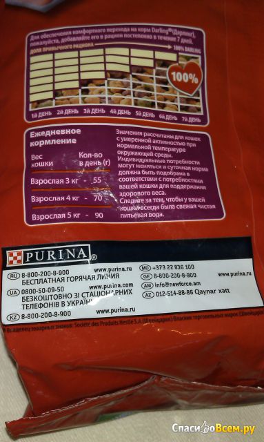 Сухой корм для кошек Purina Darling Formula Omega с мясом и овощами