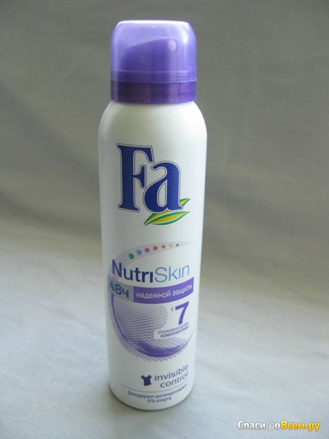 Дезодорант-антиперспирант Fa NutriSkin "Невидимая защита" с 7 ухаживающими компонентами