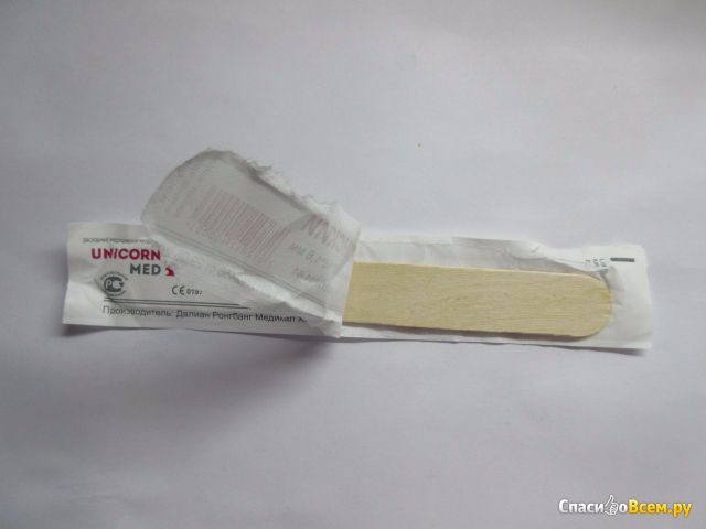 Шпатель медицинский Unicorn Med одноразовый стерильный деревянный арт. ОР01-61