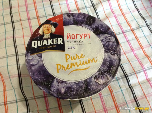 Йогурт Quaker Pure Premium "Черника" 2,5%