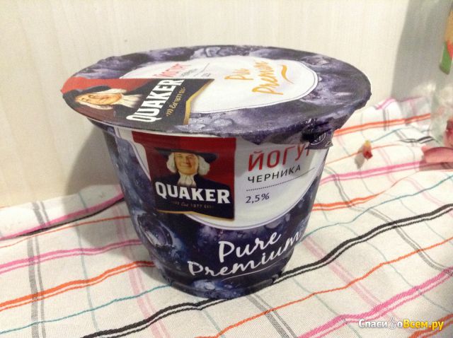 Йогурт Quaker Pure Premium "Черника" 2,5%