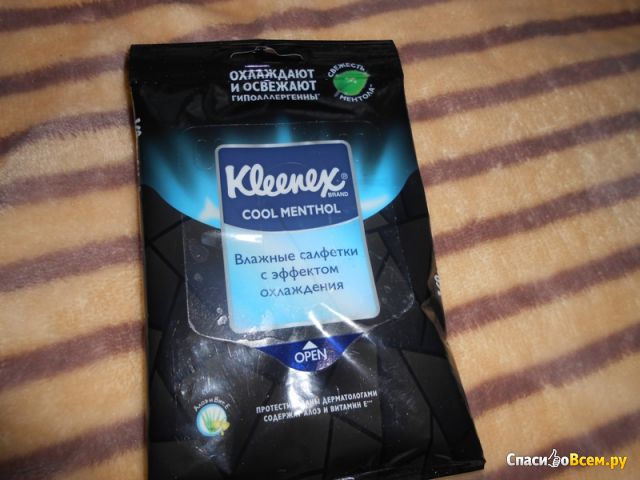 Влажные салфетки Kleenex Cool Menthol с эффектом охлаждения