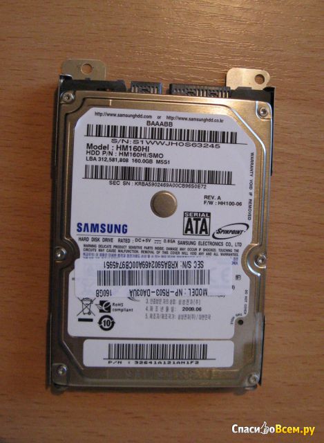 Жесткий диск для ноутбука Samsung HM160HI