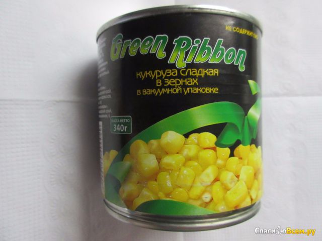 Кукуруза сладкая в зернах Green Ribbon в вакуумной упаковке