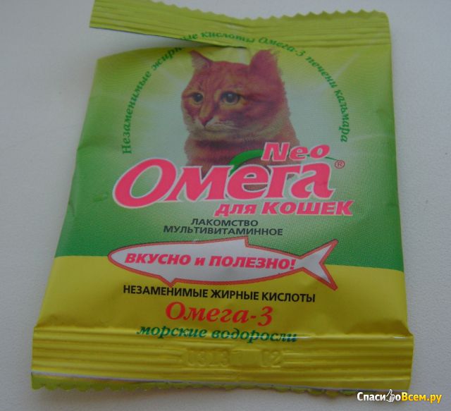 Лакомство мультивитаминное для кошек «Омега Neo» Омега-3 морские водоросли