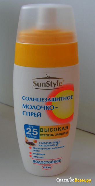 Солнцезащитное молочко-спрей SunStyle SPF 25 с маслом Ши и витамином Е