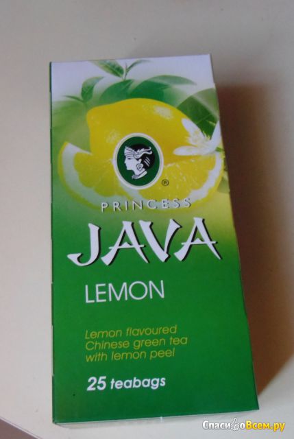 Чай китайский зеленый байховый «Принцесса Ява» Лимон в пакетиках