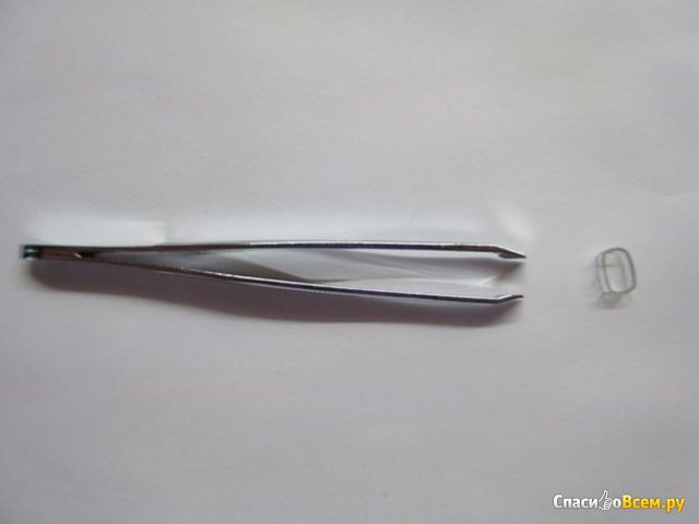 Пинцет для бровей скошенный серебристый Florans manicure collection арт. F-115-SK-2