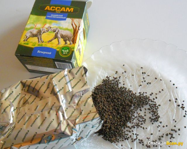 Чай чёрный байховый с ароматом бергамота "Ассам" Вечерний индийский гранулированный