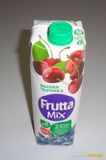 Нектар "Frutta Mix" вишня-черника с лютеином без сахара