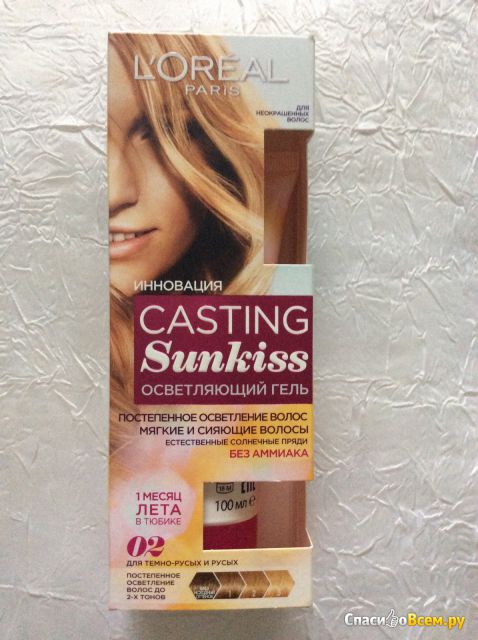Осветляющий гель для волос Loreal Paris Сasting Sunkiss