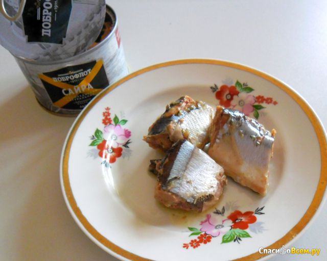 Рыбные консервы "Сайра тихоокеанская натуральная" Доброфлот