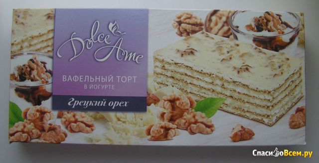 Вафельный торт в йогурте Dolce Ame "Грецкий орех"