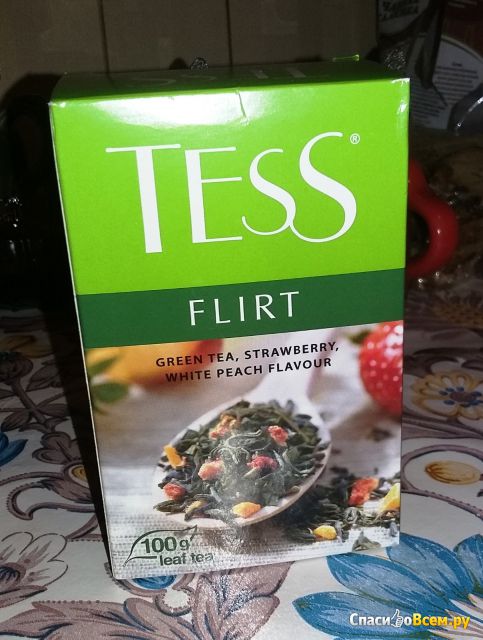 Зеленый чай Tess Flirt с яблоком и земляникой