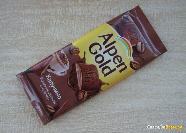 Молочный шоколад Alpen Gold "Капучино" с начинкой