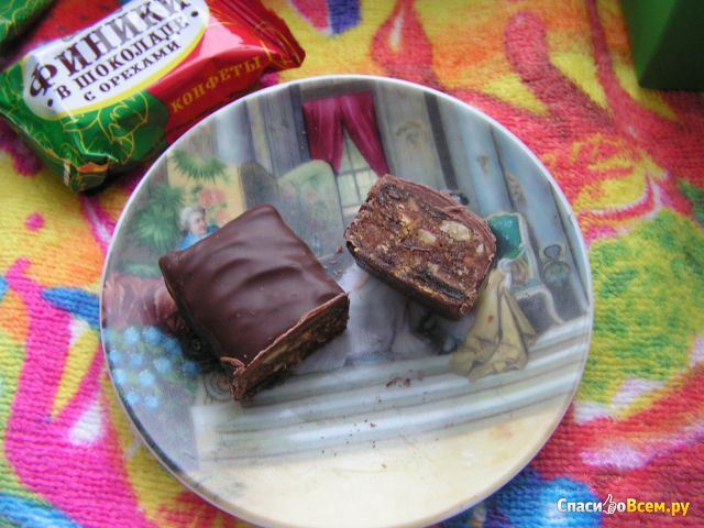 Конфеты Самарский кондитер «Финики в шоколаде с орехами»