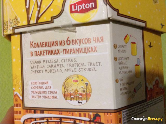 Листовой чай в пакетиках пирамидках Lipton "Winter collectoin"
